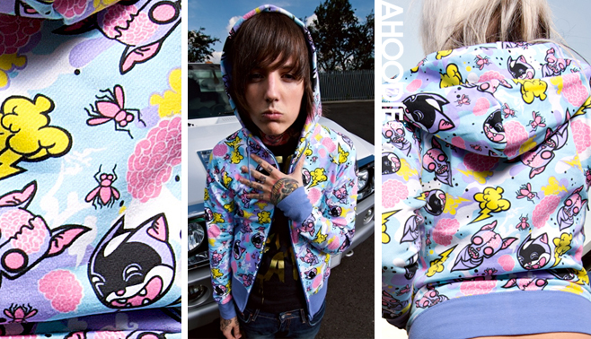 drop dead cats and bats hoodie