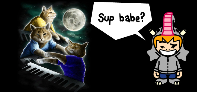 three keyboard cat moon